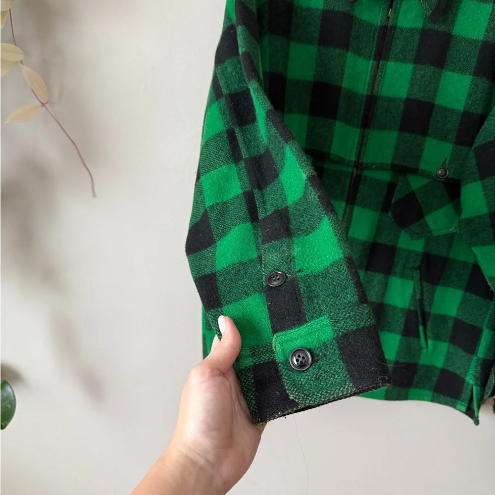 VTG vintage Johnson Woolen Mills buffalo check wool jacket XL - Picture 4 of 14